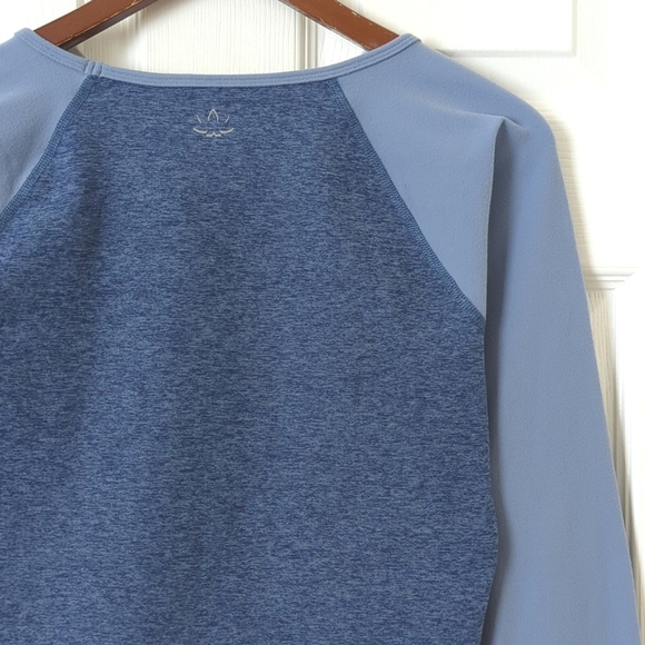 Beyond Yoga Spacedye In The Mix Slim Fit Cropped Long Sleeve Athletic Top Blue M - Picture 10 of 12